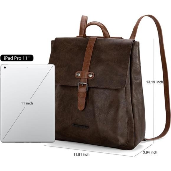 Womens Medium Backpack Convertible Coffee main image 6